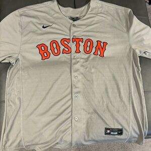 Nike Authentic MLB Boston Red Sox Gray Baseball Jersey